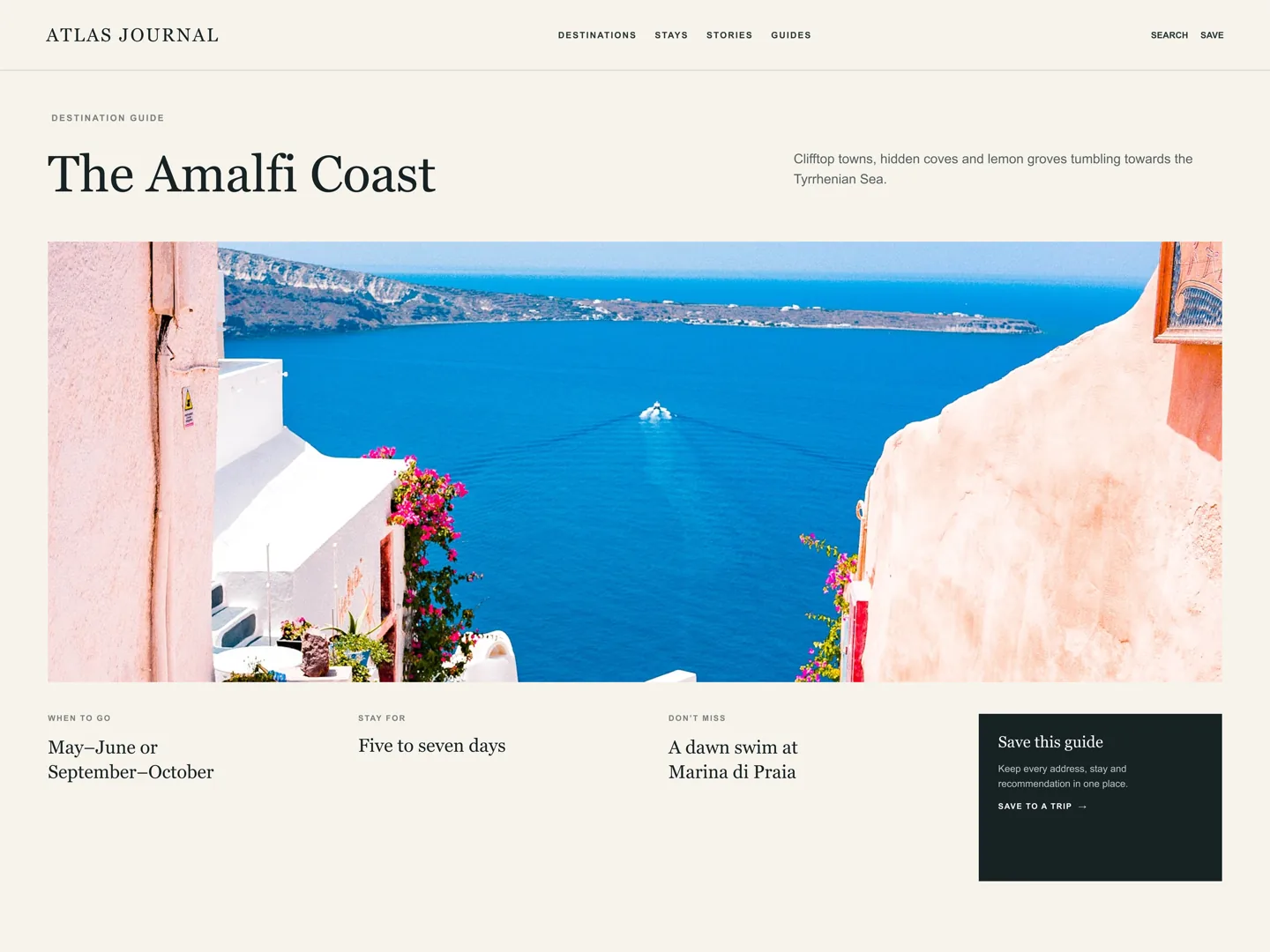 Atlas Journal Amalfi Coast destination guide