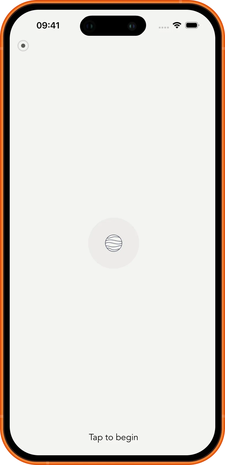 Nada empty state, tap to begin
