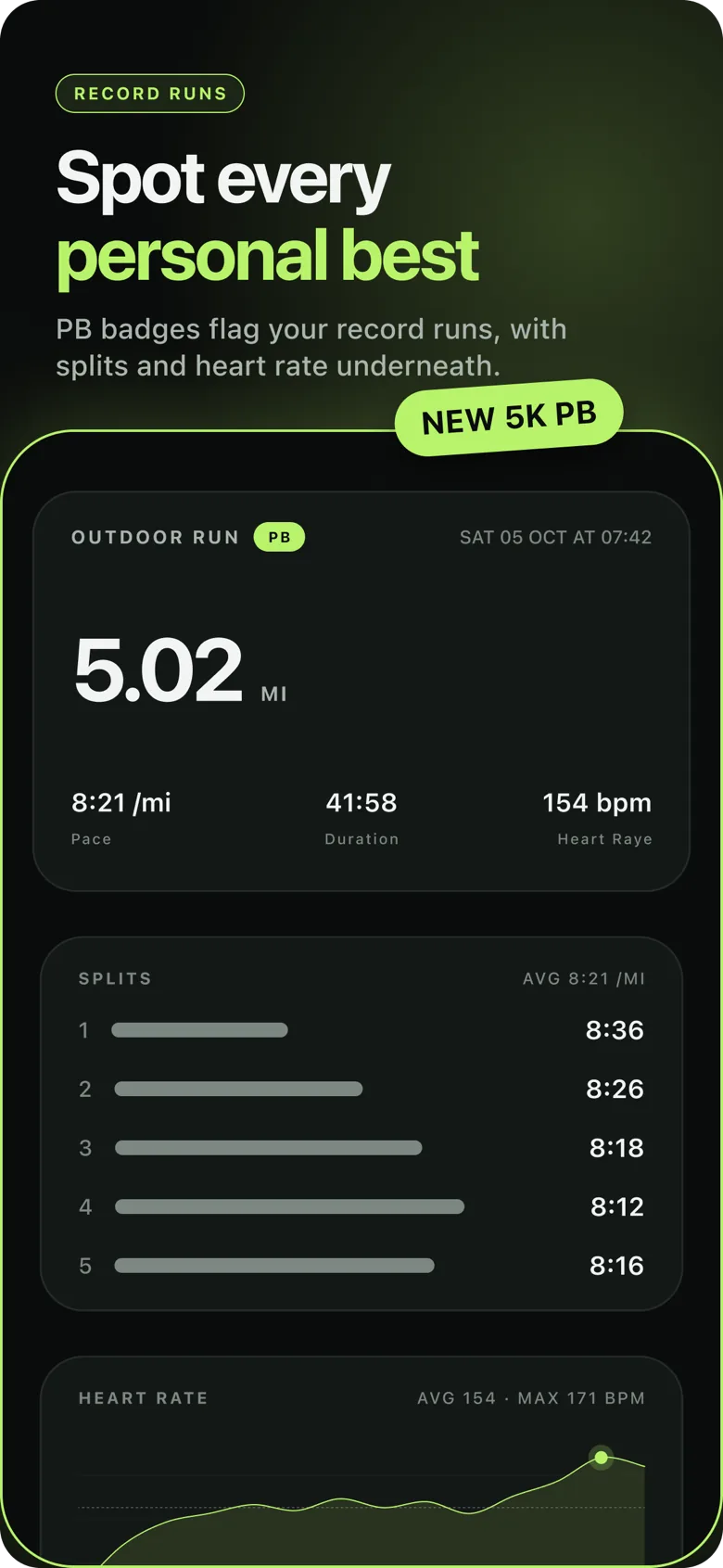 Wraith personal best badge on an outdoor run